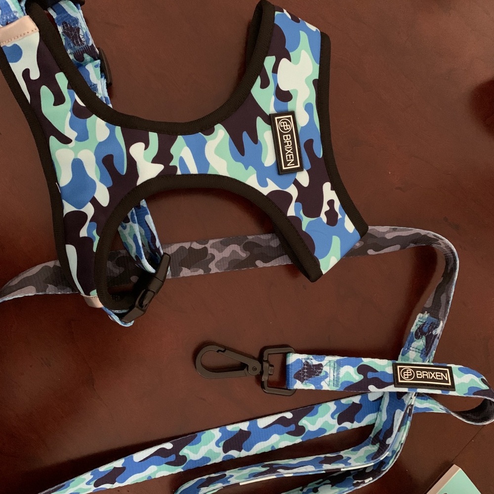 Reversible Dog Harness with Matching Leash